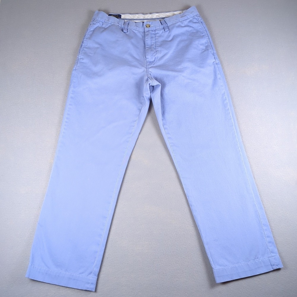 Polo Ralph Lauren Bedford Chino Pants Mens 32x32 Blue Flat Front Classic Fit